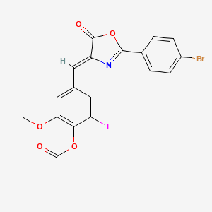 5(4H)-oxazolone, 4-[[4-(acetyloxy)-3-iodo-5-methoxyphenyl]methylene]-2-(4-bromophenyl)-, (4Z)-