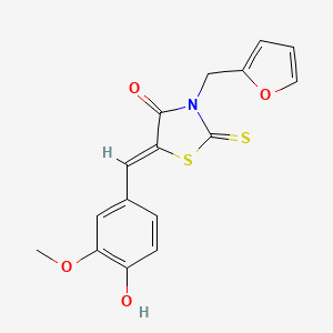 (5Z)-3-(furan-2-ylmethyl)-5-(4-hydroxy-3-methoxybenzylidene)-2-thioxo-1,3-thiazolidin-4-one