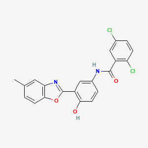 2,5-dichloro-N-[4-hydroxy-3-(5-methyl-1,3-benzoxazol-2-yl)phenyl]benzamide