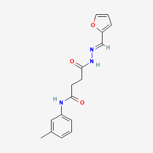 molecular formula C16H17N3O3 B11691389 4-(2-(Furan-2-ylmethylene)hydrazinyl)-4-oxo-N-(m-tolyl)butanamide CAS No. 302910-18-5