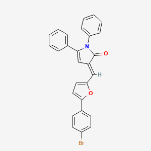 molecular formula C27H18BrNO2 B11691398 (3E)-3-{[5-(4-bromophenyl)furan-2-yl]methylidene}-1,5-diphenyl-1,3-dihydro-2H-pyrrol-2-one 