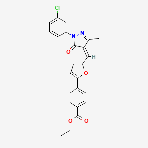 ethyl 4-(5-{(Z)-[1-(3-chlorophenyl)-3-methyl-5-oxo-1,5-dihydro-4H-pyrazol-4-ylidene]methyl}furan-2-yl)benzoate