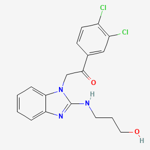 1-(3,4-dichlorophenyl)-2-{2-[(3-hydroxypropyl)amino]-1H-benzimidazol-1-yl}ethanone