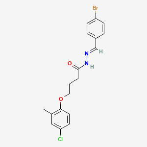 molecular formula C18H18BrClN2O2 B11691426 N'-[(E)-(4-Bromophenyl)methylidene]-4-(4-chloro-2-methylphenoxy)butanehydrazide 