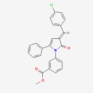 methyl 3-[(3E)-3-(4-chlorobenzylidene)-2-oxo-5-phenyl-2,3-dihydro-1H-pyrrol-1-yl]benzoate