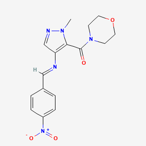 (1-methyl-4-{[(E)-(4-nitrophenyl)methylidene]amino}-1H-pyrazol-5-yl)(morpholin-4-yl)methanone