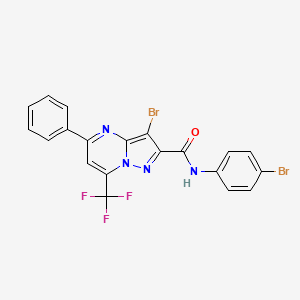 3-bromo-N-(4-bromophenyl)-5-phenyl-7-(trifluoromethyl)pyrazolo[1,5-a]pyrimidine-2-carboxamide