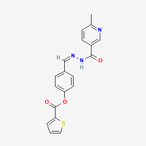 4-[(Z)-{2-[(6-methylpyridin-3-yl)carbonyl]hydrazinylidene}methyl]phenyl thiophene-2-carboxylate