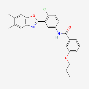 N-[4-chloro-3-(5,6-dimethyl-1,3-benzoxazol-2-yl)phenyl]-3-propoxybenzamide