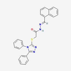 molecular formula C27H21N5OS B11691469 2-[(4,5-diphenyl-4H-1,2,4-triazol-3-yl)sulfanyl]-N'-[(E)-naphthalen-1-ylmethylidene]acetohydrazide 