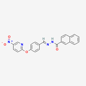 N'-[(E)-{4-[(5-nitropyridin-2-yl)oxy]phenyl}methylidene]naphthalene-2-carbohydrazide