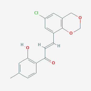 molecular formula C18H15ClO4 B11691516 (2E)-3-(6-chloro-4H-1,3-benzodioxin-8-yl)-1-(2-hydroxy-4-methylphenyl)prop-2-en-1-one 