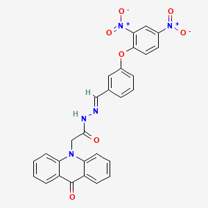 N'-{(E)-[3-(2,4-dinitrophenoxy)phenyl]methylidene}-2-(9-oxoacridin-10(9H)-yl)acetohydrazide