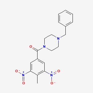 molecular formula C19H20N4O5 B11691525 1-Benzyl-4-(4-methyl-3,5-dinitrobenzoyl)piperazine 