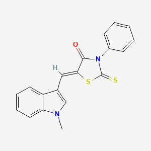 (5Z)-5-[(1-methyl-1H-indol-3-yl)methylidene]-3-phenyl-2-thioxo-1,3-thiazolidin-4-one