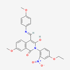 (Z)-2-(4-ethoxy-2-nitrophenyl)-7-methoxy-4-(((4-methoxyphenyl)amino)methylene)isoquinoline-1,3(2H,4H)-dione