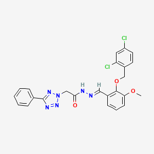 N'-[(E)-{2-[(2,4-dichlorobenzyl)oxy]-3-methoxyphenyl}methylidene]-2-(5-phenyl-2H-tetrazol-2-yl)acetohydrazide