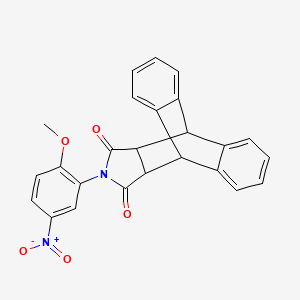 molecular formula C25H18N2O5 B11691575 17-(2-Methoxy-5-nitrophenyl)-17-azapentacyclo[6.6.5.0~2,7~.0~9,14~.0~15,19~]nonadeca-2,4,6,9,11,13-hexaene-16,18-dione (non-preferred name) 