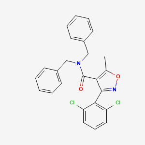 molecular formula C25H20Cl2N2O2 B11691579 N,N-dibenzyl-3-(2,6-dichlorophenyl)-5-methyl-1,2-oxazole-4-carboxamide 