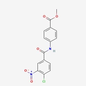 molecular formula C15H11ClN2O5 B11691609 Methyl 4-{[(4-chloro-3-nitrophenyl)carbonyl]amino}benzoate 