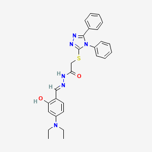 N'-{(E)-[4-(diethylamino)-2-hydroxyphenyl]methylidene}-2-[(4,5-diphenyl-4H-1,2,4-triazol-3-yl)sulfanyl]acetohydrazide