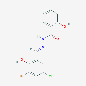 N'-[(E)-(3-bromo-5-chloro-2-hydroxyphenyl)methylidene]-2-hydroxybenzohydrazide