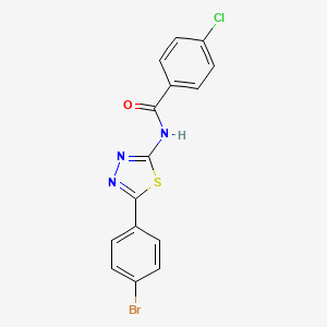 molecular formula C15H9BrClN3OS B11691636 N-[5-(4-bromophenyl)-1,3,4-thiadiazol-2-yl]-4-chlorobenzamide 