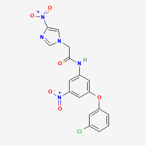 N-[3-(3-chlorophenoxy)-5-nitrophenyl]-2-(4-nitro-1H-imidazol-1-yl)acetamide