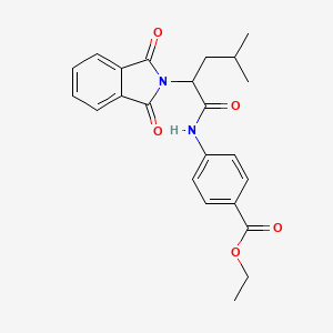 molecular formula C23H24N2O5 B11691667 ethyl 4-[2-(1,3-dioxo-2,3-dihydro-1H-isoindol-2-yl)-4-methylpentanamido]benzoate 