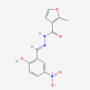 molecular formula C13H11N3O5 B11691678 N'-[(E)-(2-hydroxy-5-nitrophenyl)methylidene]-2-methylfuran-3-carbohydrazide 