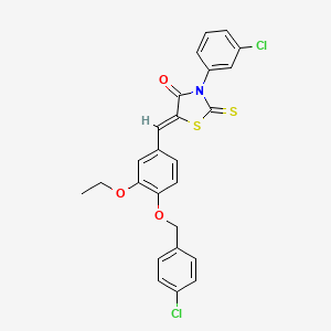 (5Z)-3-(3-Chlorophenyl)-5-({4-[(4-chlorophenyl)methoxy]-3-ethoxyphenyl}methylidene)-2-sulfanylidene-1,3-thiazolidin-4-one