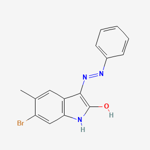 (3Z)-6-bromo-5-methyl-3-(2-phenylhydrazinylidene)-1,3-dihydro-2H-indol-2-one