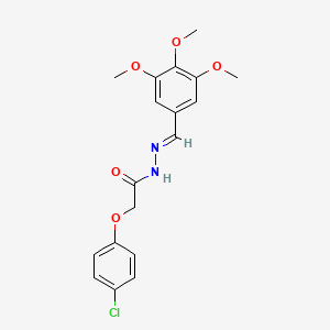 molecular formula C18H19ClN2O5 B11691704 2-(4-chlorophenoxy)-N'-[(E)-(3,4,5-trimethoxyphenyl)methylidene]acetohydrazide 