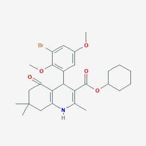 Cyclohexyl 4-(3-bromo-2,5-dimethoxyphenyl)-2,7,7-trimethyl-5-oxo-1,4,5,6,7,8-hexahydroquinoline-3-carboxylate