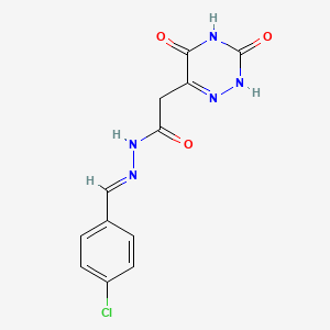 N'-[(E)-(4-chlorophenyl)methylidene]-2-(3,5-dioxo-2,3,4,5-tetrahydro-1,2,4-triazin-6-yl)acetohydrazide