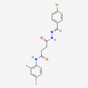 4-[(2E)-2-(4-bromobenzylidene)hydrazinyl]-N-(4-iodo-2-methylphenyl)-4-oxobutanamide