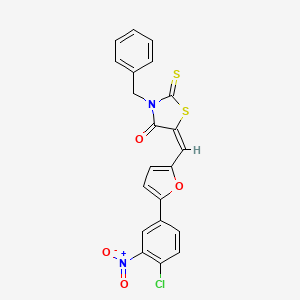 (5E)-3-Benzyl-5-{[5-(4-chloro-3-nitrophenyl)furan-2-YL]methylidene}-2-sulfanylidene-1,3-thiazolidin-4-one