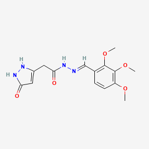 2-(5-hydroxy-1H-pyrazol-3-yl)-N'-[(E)-(2,3,4-trimethoxyphenyl)methylidene]acetohydrazide