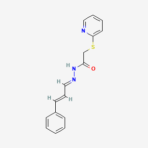 molecular formula C16H15N3OS B11691871 N'-[(1E,2E)-3-phenylprop-2-en-1-ylidene]-2-(pyridin-2-ylsulfanyl)acetohydrazide 