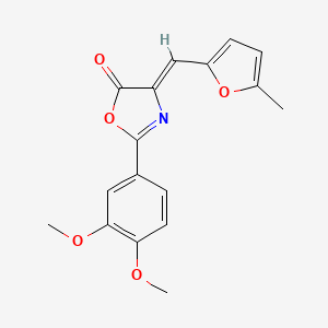 molecular formula C17H15NO5 B11691879 (4Z)-2-(3,4-dimethoxyphenyl)-4-[(5-methylfuran-2-yl)methylidene]-1,3-oxazol-5(4H)-one 