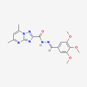 molecular formula C18H20N6O4 B11691880 5,7-dimethyl-N'-[(E)-(3,4,5-trimethoxyphenyl)methylidene][1,2,4]triazolo[1,5-a]pyrimidine-2-carbohydrazide 