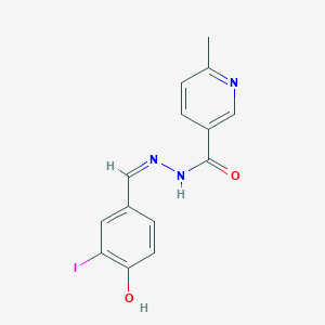 N'-[(Z)-(4-hydroxy-3-iodophenyl)methylidene]-6-methylpyridine-3-carbohydrazide