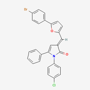 (3E)-3-{[5-(4-bromophenyl)furan-2-yl]methylidene}-1-(4-chlorophenyl)-5-phenyl-1,3-dihydro-2H-pyrrol-2-one