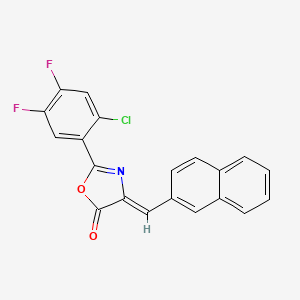 molecular formula C20H10ClF2NO2 B11691911 (4Z)-2-(2-chloro-4,5-difluorophenyl)-4-(naphthalen-2-ylmethylidene)-1,3-oxazol-5(4H)-one 