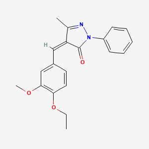 molecular formula C20H20N2O3 B11691917 (4Z)-4-(4-ethoxy-3-methoxybenzylidene)-5-methyl-2-phenyl-2,4-dihydro-3H-pyrazol-3-one 