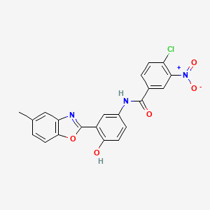 4-chloro-N-[4-hydroxy-3-(5-methyl-1,3-benzoxazol-2-yl)phenyl]-3-nitrobenzamide