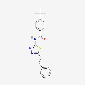 molecular formula C21H23N3OS B11691933 4-tert-butyl-N-[5-(2-phenylethyl)-1,3,4-thiadiazol-2-yl]benzamide 