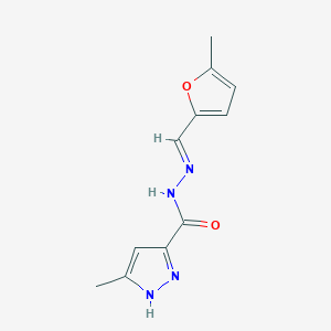 molecular formula C11H12N4O2 B11691936 3-methyl-N'-[(E)-(5-methylfuran-2-yl)methylidene]-1H-pyrazole-5-carbohydrazide 