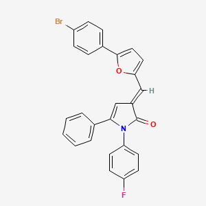 (3E)-3-{[5-(4-bromophenyl)furan-2-yl]methylidene}-1-(4-fluorophenyl)-5-phenyl-1,3-dihydro-2H-pyrrol-2-one