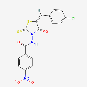 (E)-N-(5-(4-chlorobenzylidene)-4-oxo-2-thioxothiazolidin-3-yl)-4-nitrobenzamide